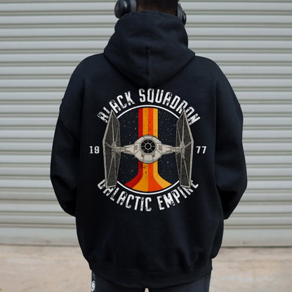 Vintage Squadron Printed Back Unisex Cotton Hoodie