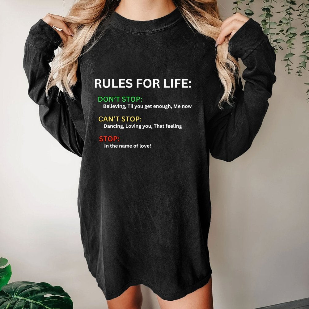 Rules For Life Washed Long Sleeve Tee