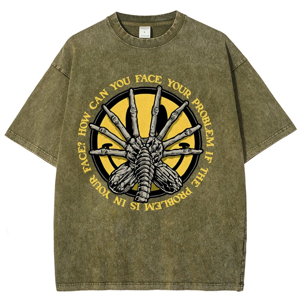 Face Problem Vintage Distressed T-shirt