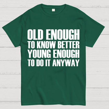 Old Enough To Know Better Young Enough To Do It Anyway Geek T-Shirt
