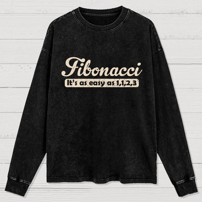 Fibonacci Funny Math Washed Long Sleeve Tee