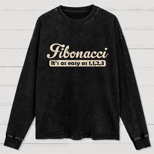 Fibonacci Funny Math Washed Long Sleeve Tee