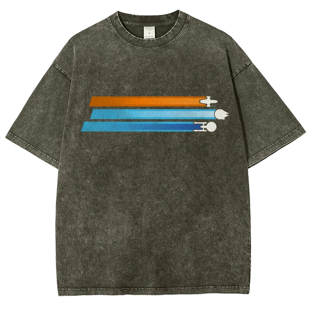 Space Racing Stripes Vintage Distressed T-shirt