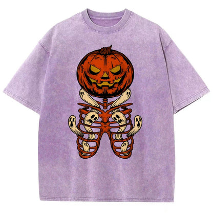 Halloween Pumpkin Vintage Distressed T-shirt