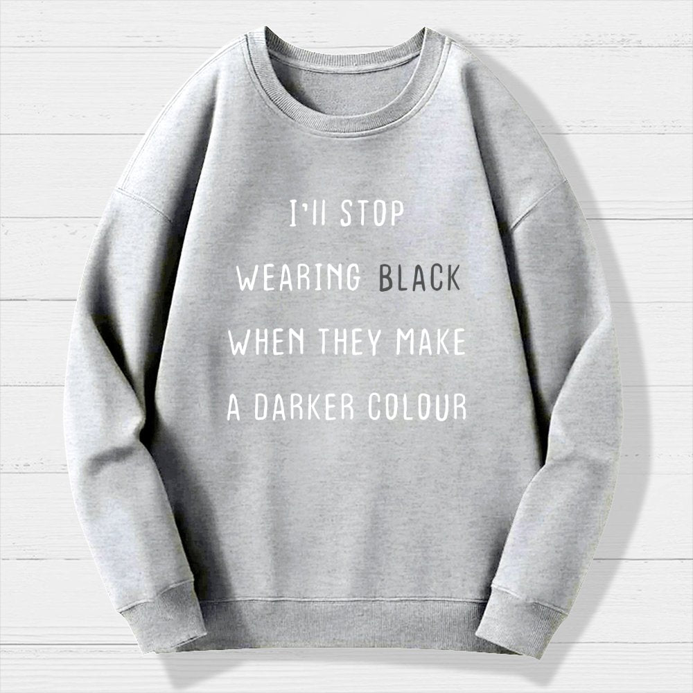 Wearing Black Geek Cotton Sweatshirt