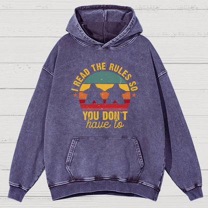 I Read The Rules So You Don't Have To ,Board Game Vintage Distressed Hoodie
