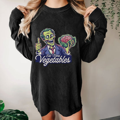 Eat More Vegetable Washed Long Sleeve Tee