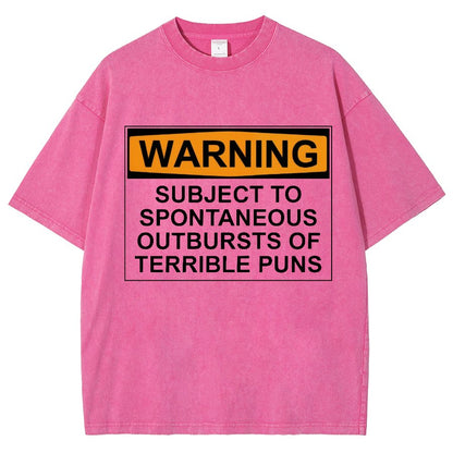 Warning - Terrible Puns! Vintage Distressed T-shirt