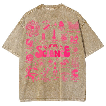 In Science Teacher Vintage Snowflake Washed T-Shir