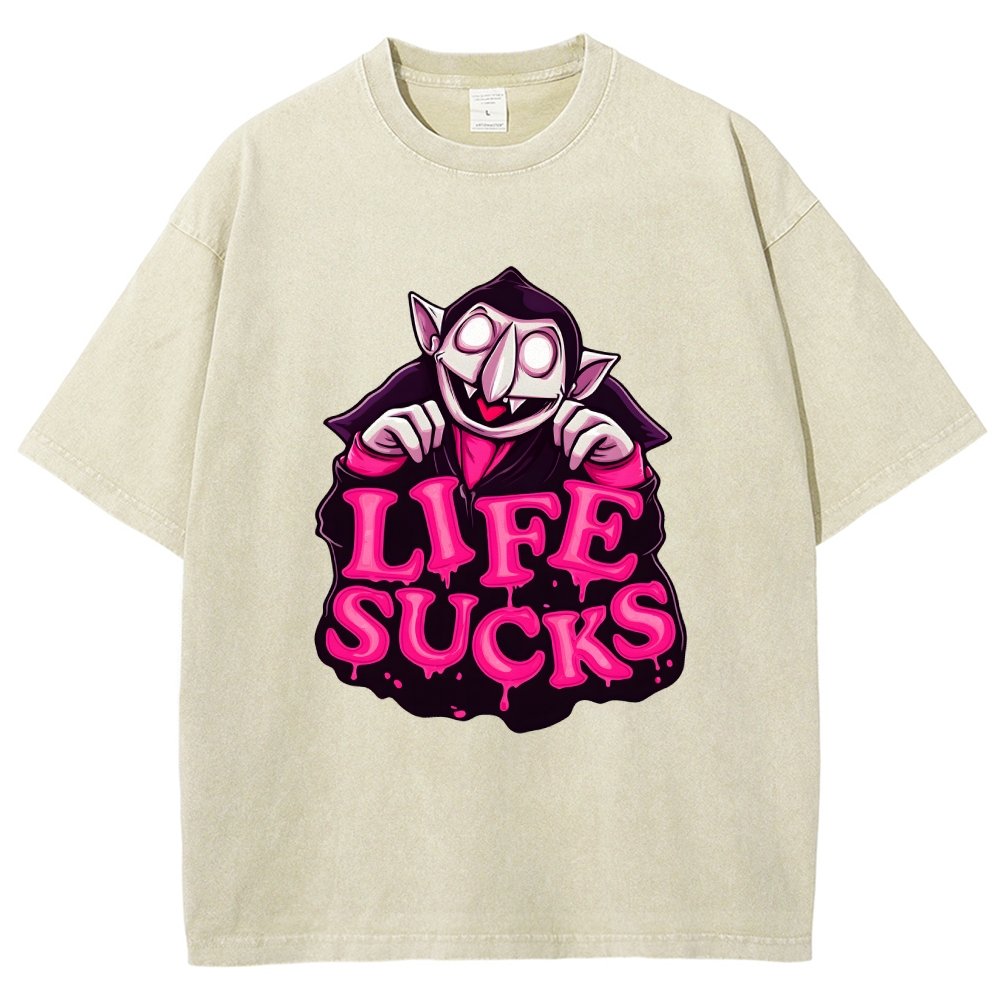 Life Sucks  Vintage Distressed T-shirt