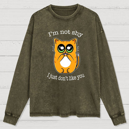 Not Shy Washed Long Sleeve Tee