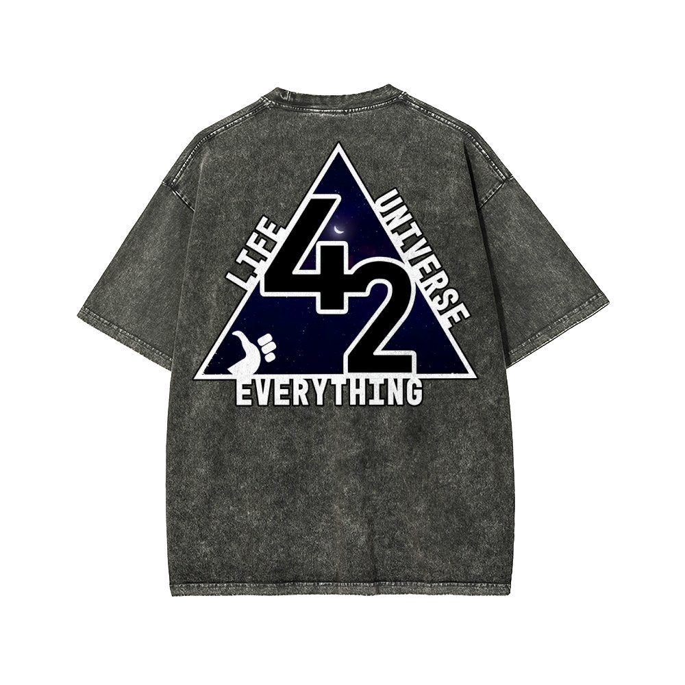 The Answer To The Ultimate Question Of Life The Universe And Everything Is 42. Washed T-shirt