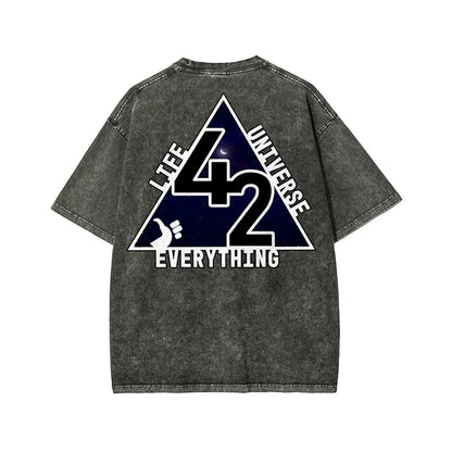 The Answer To The Ultimate Question Of Life The Universe And Everything Is 42. Washed T-shirt