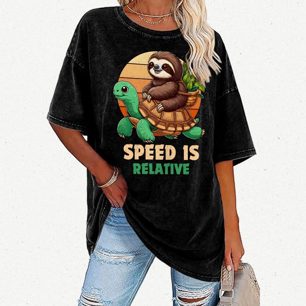Speed Is Relative Vintage Distressed T-shirt