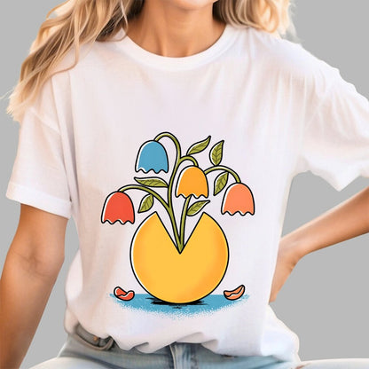 Retro Arcade Flowers Geek T-Shirt