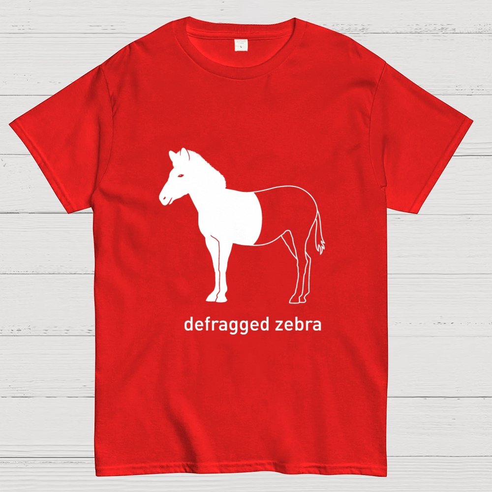 Defragged Zebra IT Geek T-Shirt