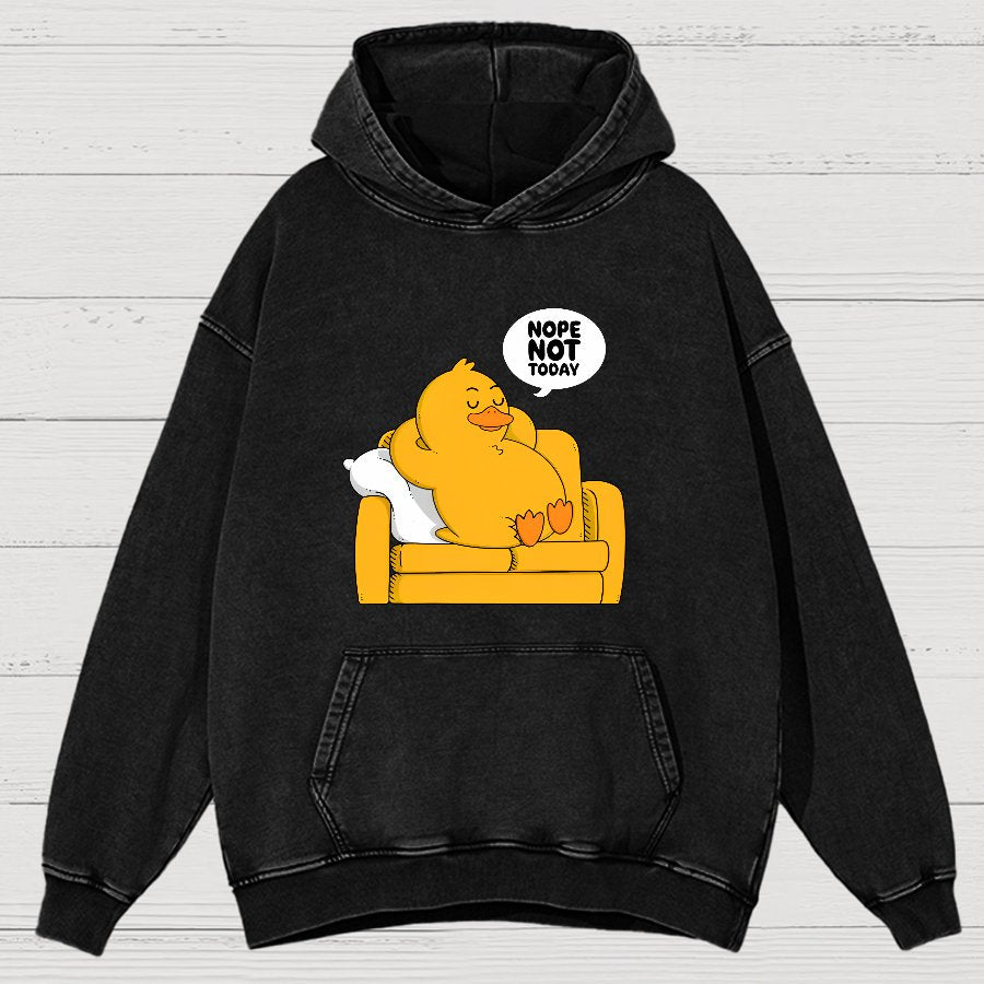 Nope Not Today Duck Vintage Distressed Hoodie