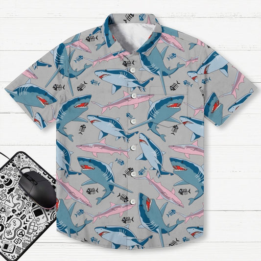 Shark Art Printed Geek Hawaiian Shirt