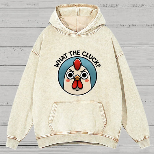 What The Cluck Vintage Distressed Hoodie