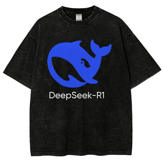 DeepSeek-R1 Icon Vintage Distressed T-shirt