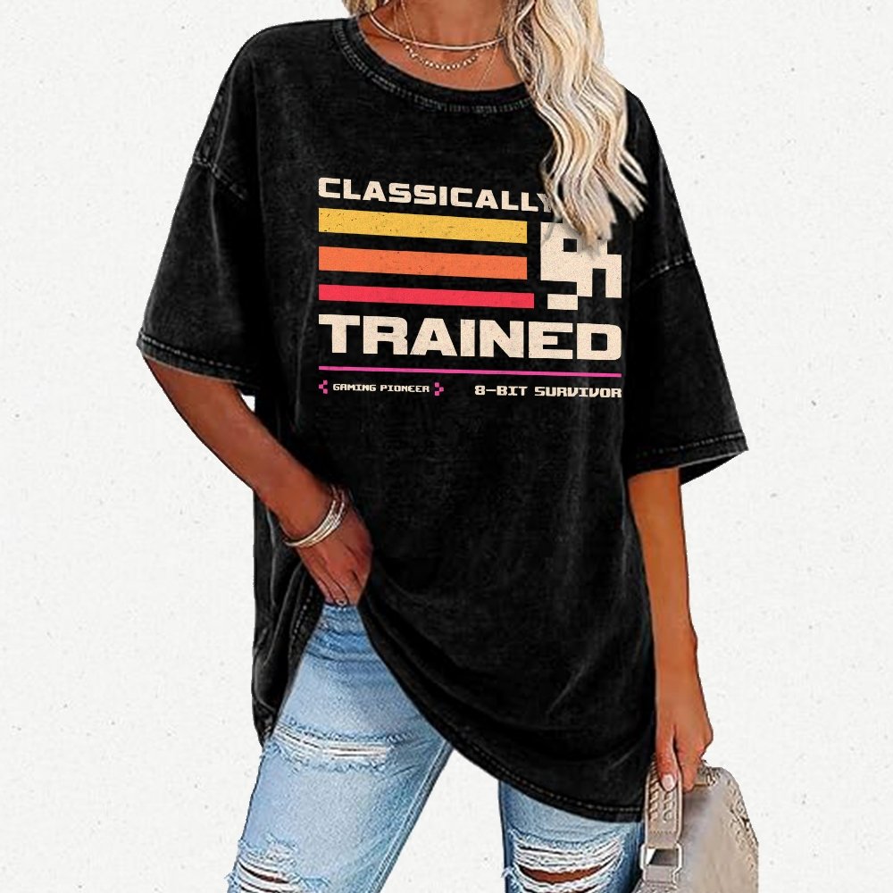 Classically Trained for Retro Gamers Vintage Distressed T-shirt