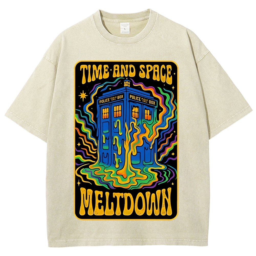 Time And Space Meltdown Vintage Distressed T-shirt