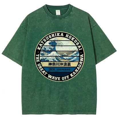 Hokusai Vintage Distressed T-shirt