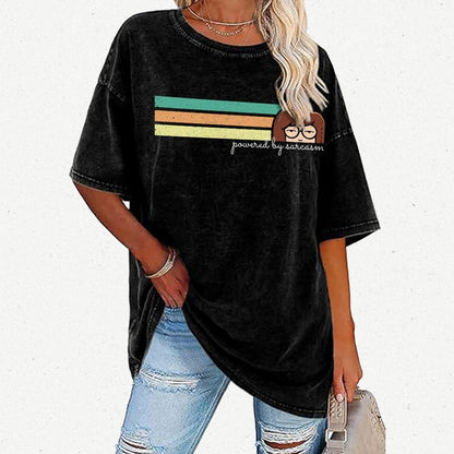 Power By Sarcasm Vintage Distressed T-shirt