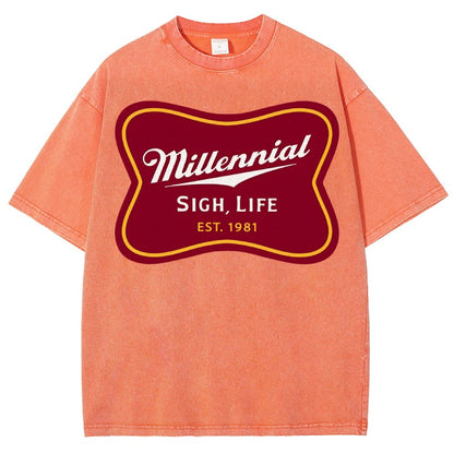 Millennial Sigh Life Vintage Distressed T-shirt