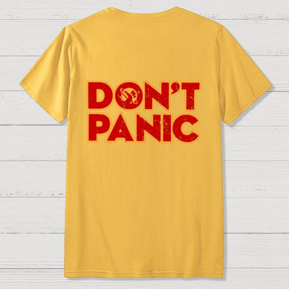 Dont Panic Vintage Distressed Front And Back Printing Geek T-Shirt