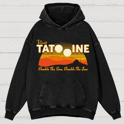Double The Sun, Double The Fun Vintage Distressed Hoodie