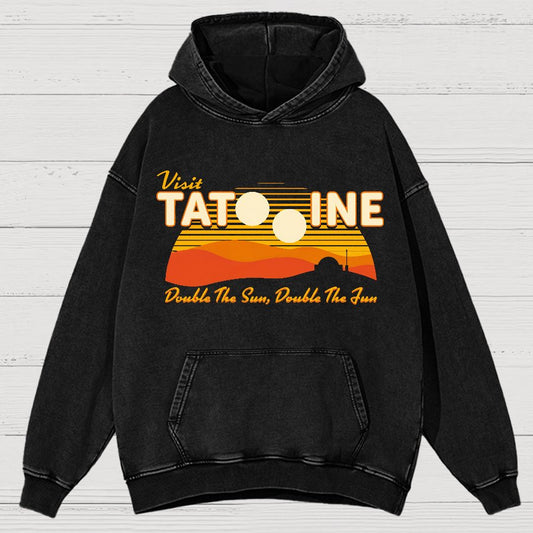 Double The Sun, Double The Fun Vintage Distressed Hoodie