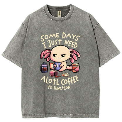 Alotl Coffee Vintage Distressed T-shirt