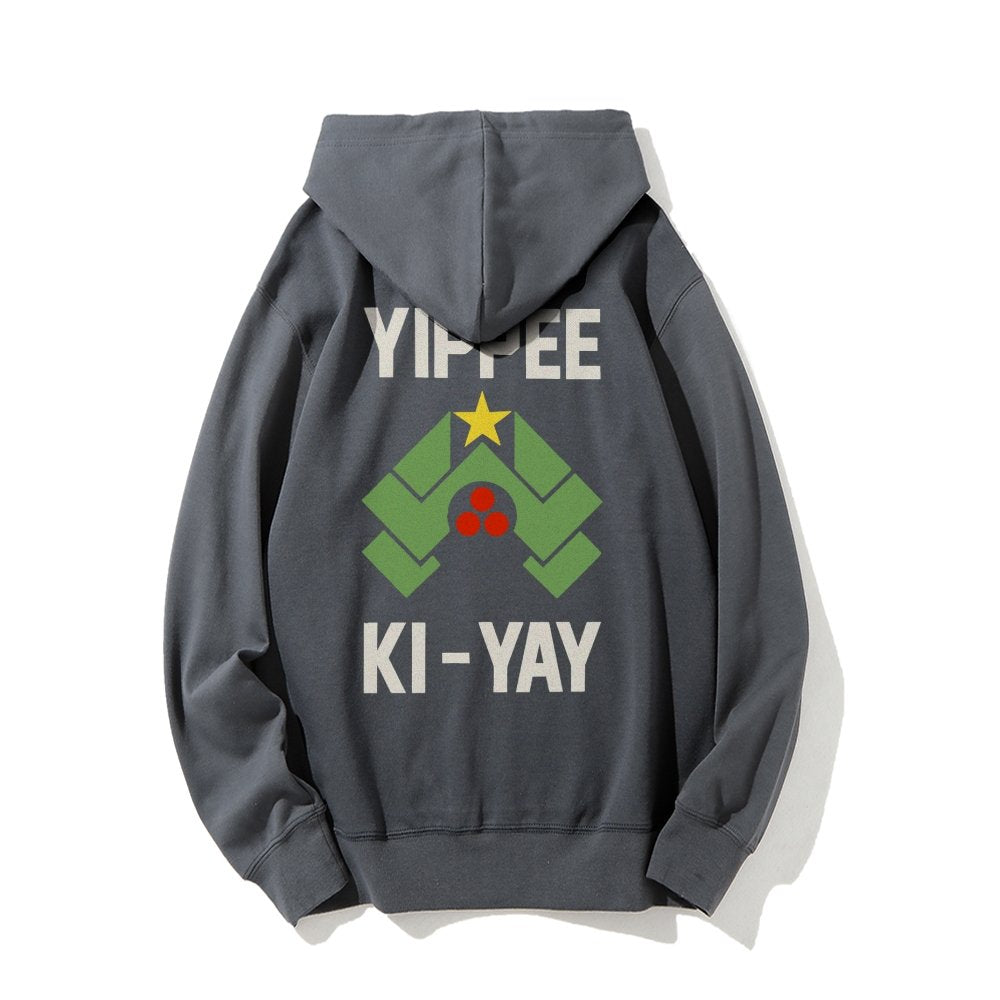 YIPPEE KI-YAY Printed Back Unisex Cotton Hoodie