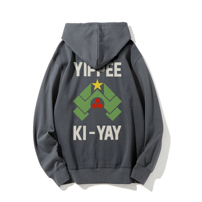 YIPPEE KI-YAY Printed Back Unisex Cotton Hoodie