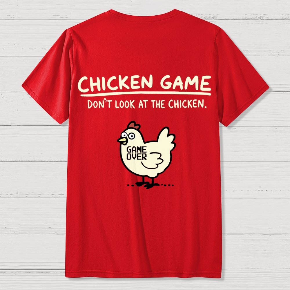 Chicken Game Back Printing Geek T-Shirt