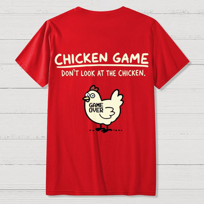 Chicken Game Back Printing Geek T-Shirt