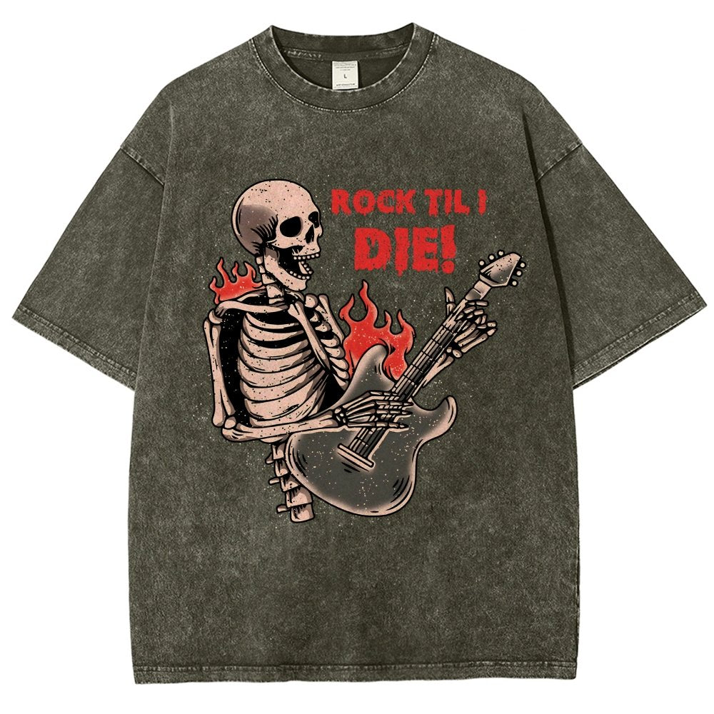 Rock Til I Die Vintage Distressed T-shirt