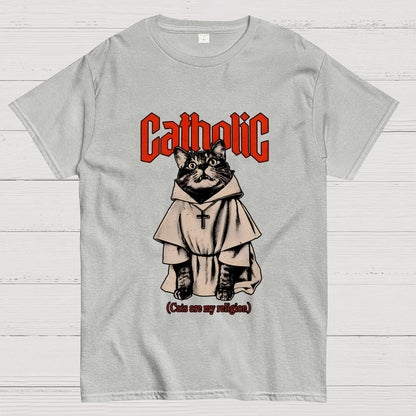 Catholic (Cats Are My Religion) Geek T-Shirt