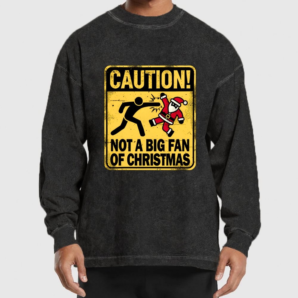 Christmas Caution Washed Long Sleeve Tee