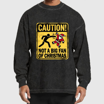 Christmas Caution Washed Long Sleeve Tee
