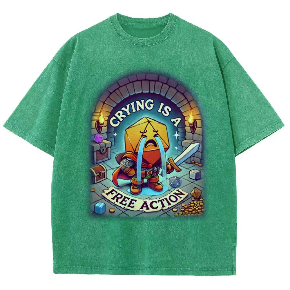 Crying is a Free Action Vintage Distressed T-shirt
