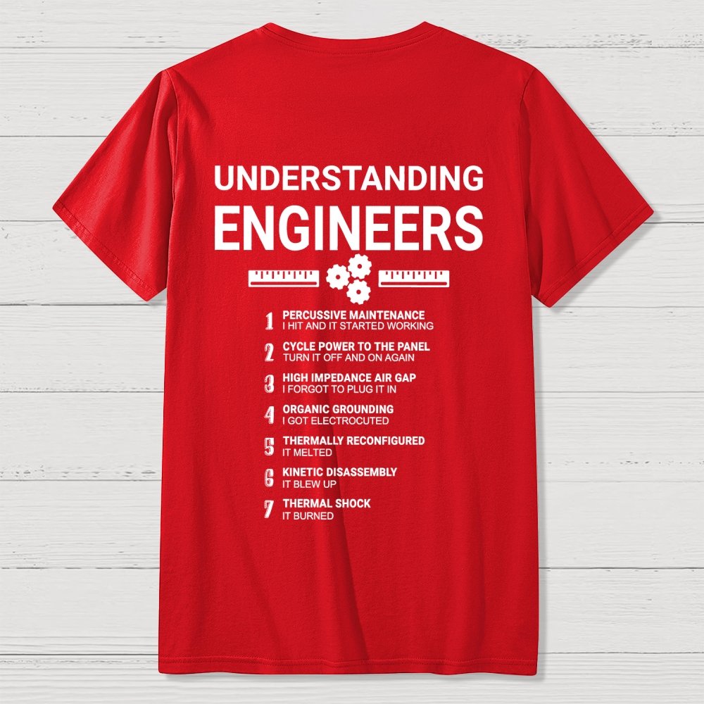 Understanding Engineers Front And Back Printing Geek T-Shirt