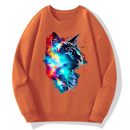 Cosmos cat Cotton Pullover Sweatshirt