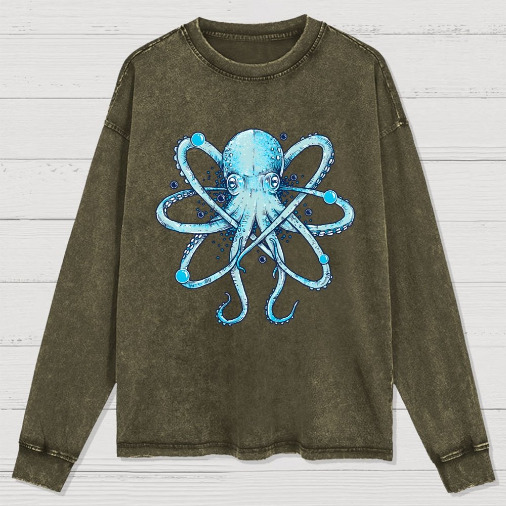 Atomic Octopus Washed Long Sleeve Tee