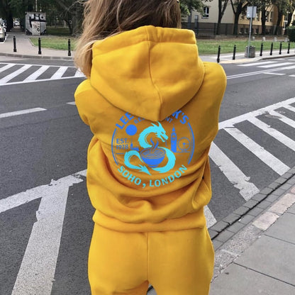 Lee Ho Fooks Printed Back Cotton Hoodie