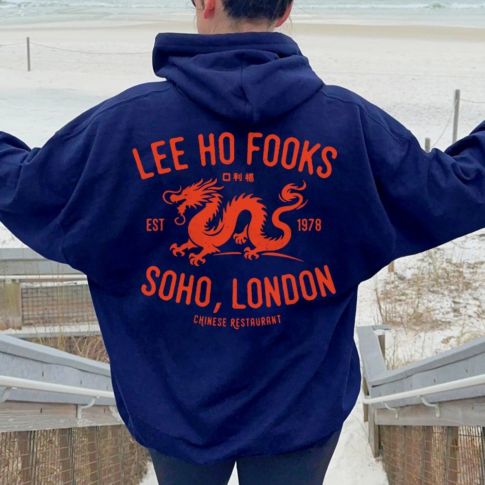 Lee Ho Fooks Printed Back Cotton Hoodie