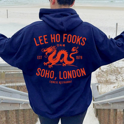 Lee Ho Fooks Printed Back Cotton Hoodie
