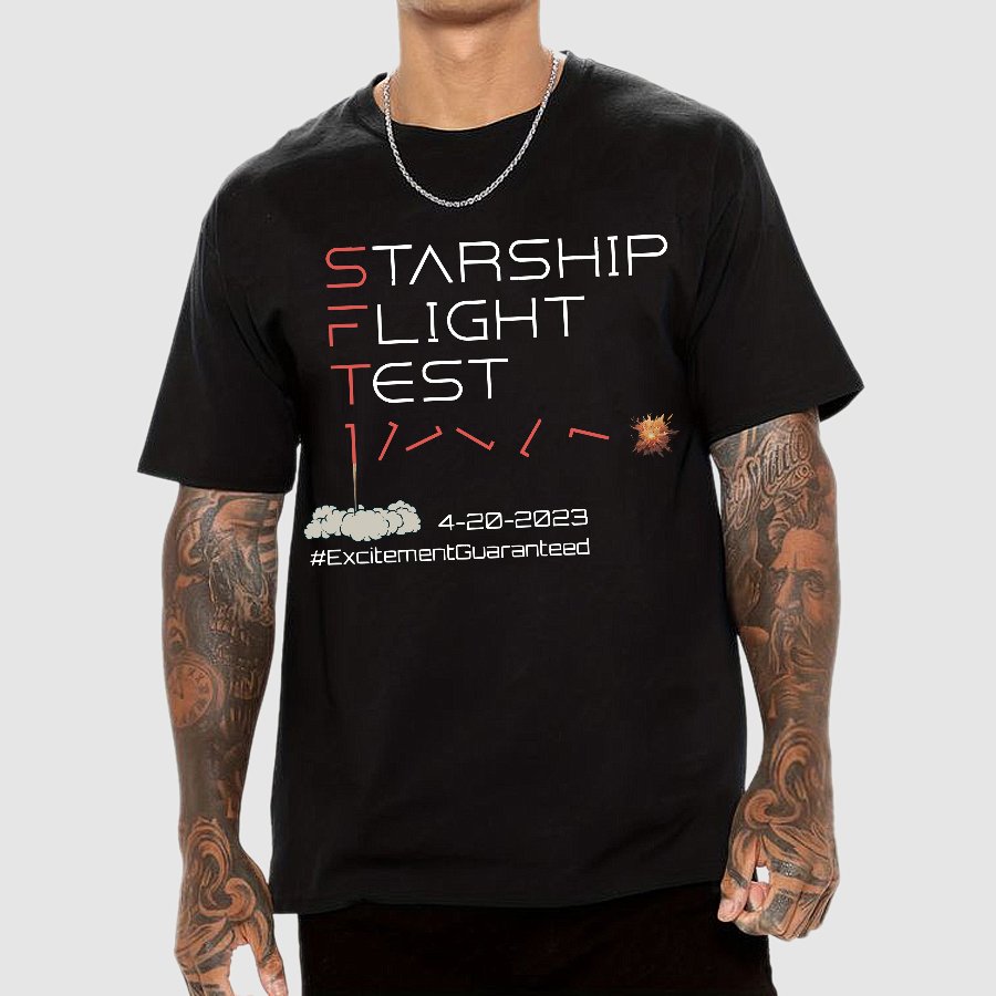 Starship Flight Test Milestone SFT1 Geek T-Shirt
