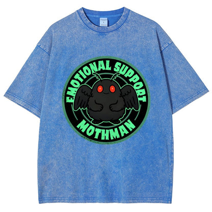 Emotional Support Mothman Vintage Distressed T-shirt